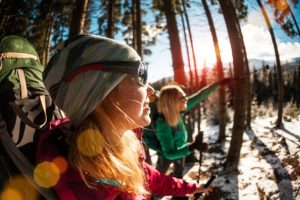 Winter hiking at Swallow Falls State Park near our Deep Creek Lake Bed and Breakfast