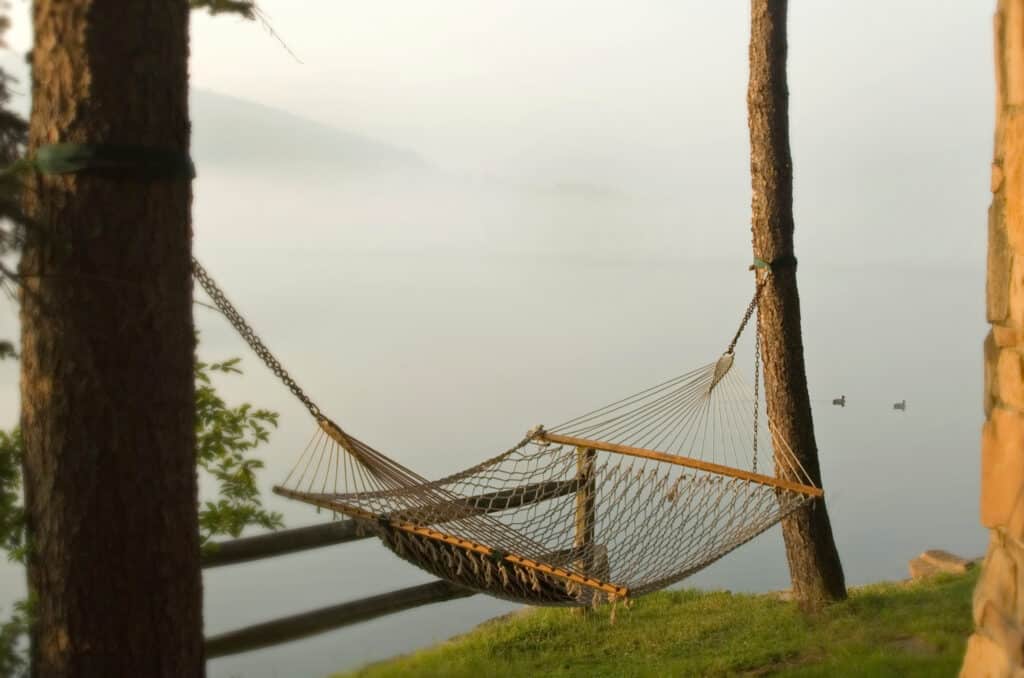 relax in our hammock by the lake - one of the best things to do at Deep Creek Lake