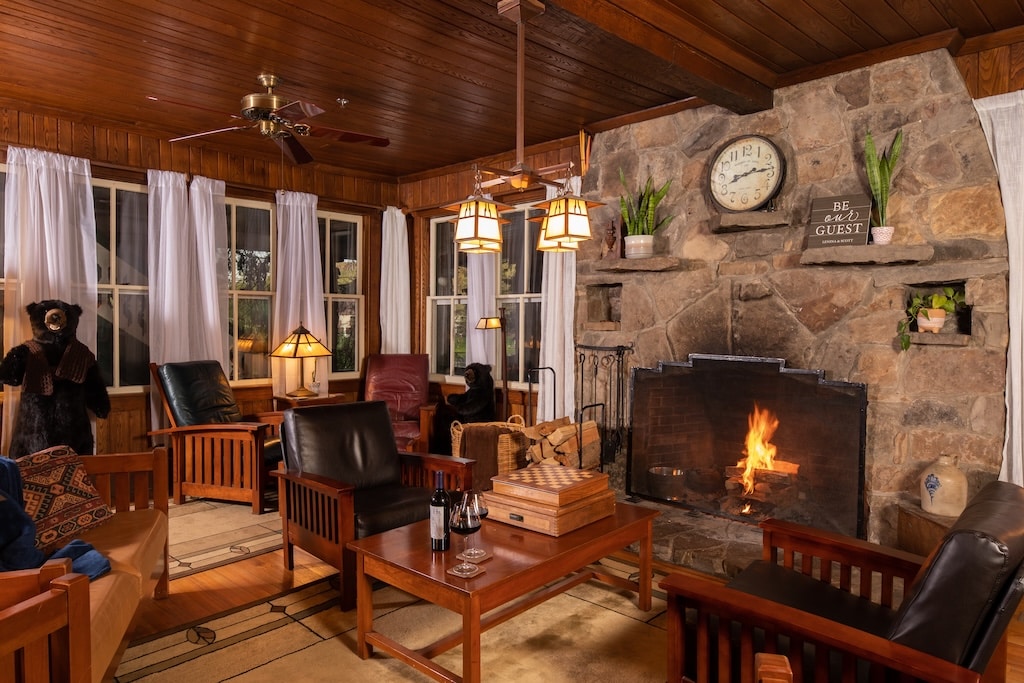 why wisp resort is one of the best ski resorts in Maryland and a photo of Lake Pointe Inn's cozy living room