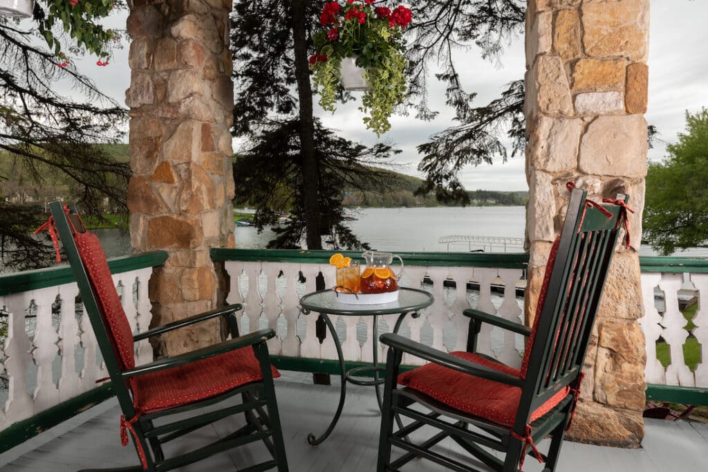 Adventure Sports Center, photo of the porch at Lake Pointe Inn overlooking the water