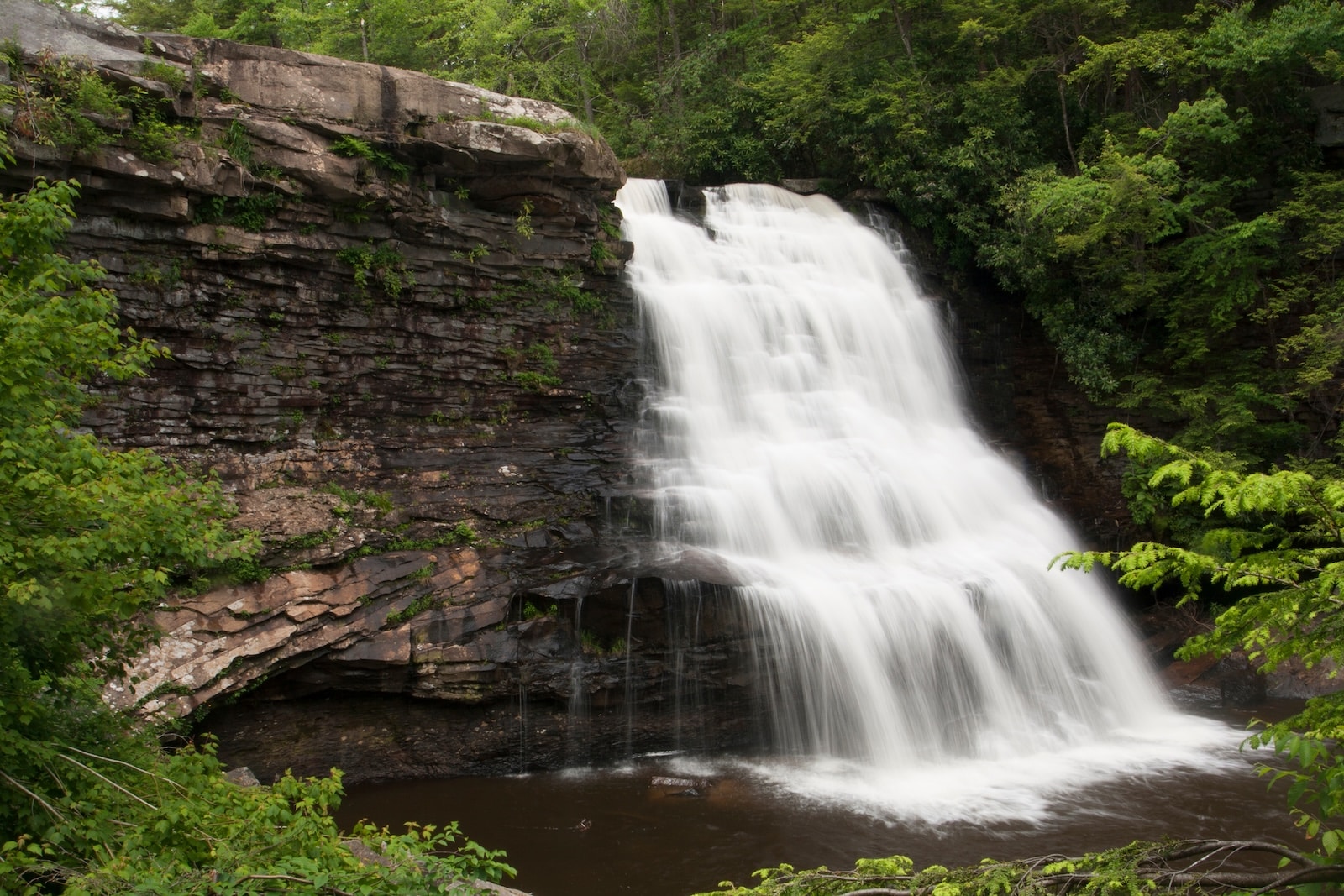 The rushing Muddy Creek Falls at Swallow Falls State Park is one of the most beautiful places to visit in Maryland